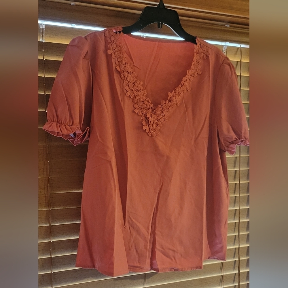 Shein Rose Color XXL Size 14 Rose color Short Sleeve